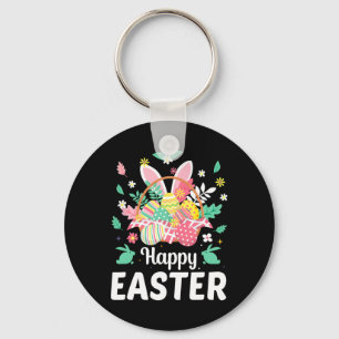 Happy Easter Sayings Egg Bunny Floral Gifts Womens Key Ring