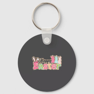 Happy Easter Sayings Egg Bunny Key Ring