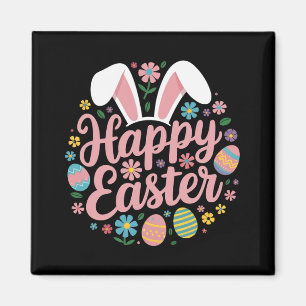Happy Easter Sayings Egg Bunny Magnet