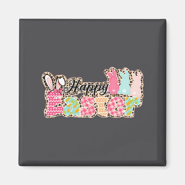 Happy Easter Sayings Egg Bunny  Magnet (Front)