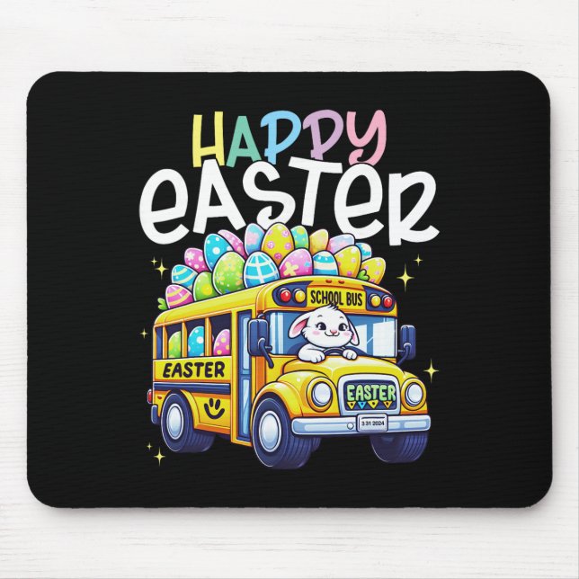 Happy Easter School Bus Driver Crew Eggs Easter Da Mouse Mat (Front)