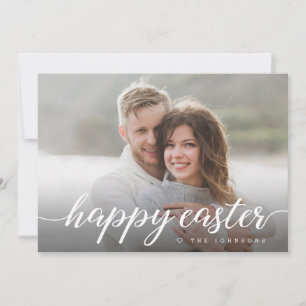 Happy Easter Script Custom Photo Holiday Card