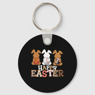 Happy Easter Sell Footll Sketll Bunny Rabbit Boys  Key Ring
