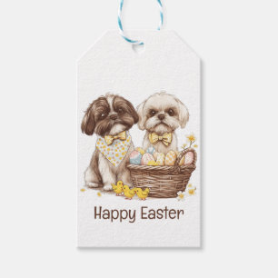 Happy Easter Shih Tzu Dogs Gift Tags