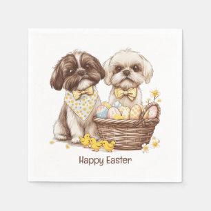 Happy Easter Shih Tzu Dogs Napkin