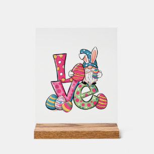 Happy Easter Shirt Gnome Easter Day Love Men Women Acrylic Sign
