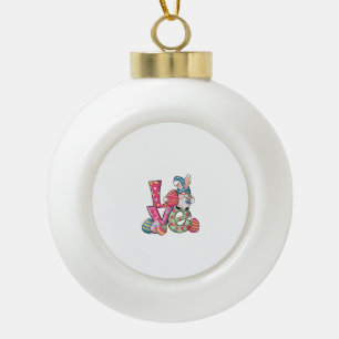 Happy Easter Shirt Gnome Easter Day Love Men Women Ceramic Ball Christmas Ornament