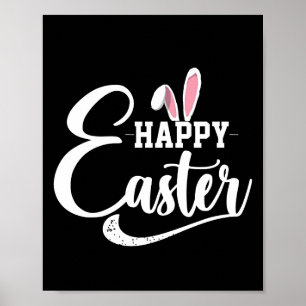 Happy Easter Shirt Rabbit Poster