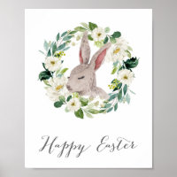 Happy Easter Sign, Easter Decorations, Bunny