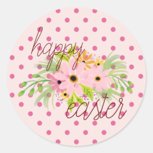 Happy Easter simple cute  Pink Sticker
