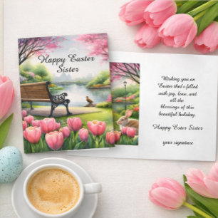 Happy Easter Sister Folded Greeting Card