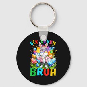 Happy Easter Six Seven Bruh Meme Bunny Rabbit Boy  Key Ring