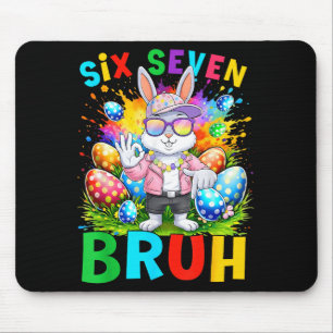 Happy Easter Six Seven Bruh Meme Bunny Rabbit Boy Mouse Mat