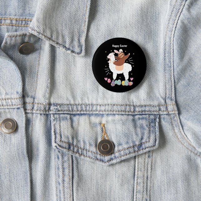 Happy Easter Sloth and llama button (In Situ)