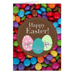 Happy Easter smarties chocolate candy rainbow card