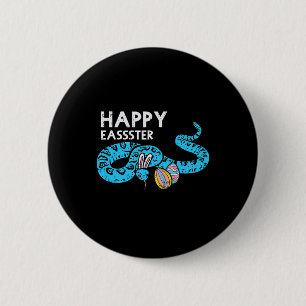 Happy Easter Snake Bunny Funny Egg Hunt Animal Men 6 Cm Round Badge