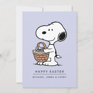 Happy Easter   Snoopy & The Easter Bunny Holiday Card