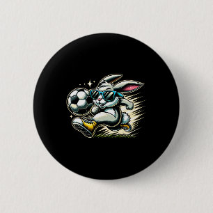 Happy Easter Soccer Boys Easter Bunny Funny Easter 6 Cm Round Badge
