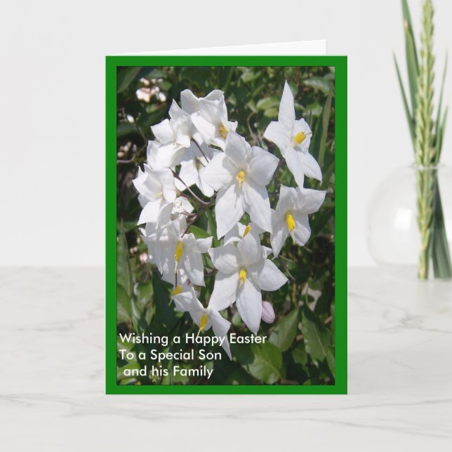 Happy Easter Son And Daughter-in-Law Card Jasmine (Front)