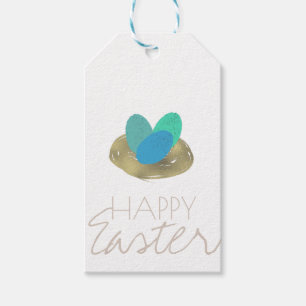 Happy Easter Speckled Egg Easter Nest Party Gift Tags