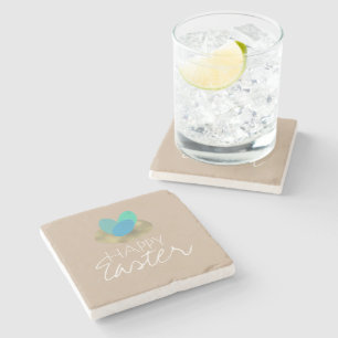 Happy Easter Speckled Egg Easter Nest Party Stone Coaster