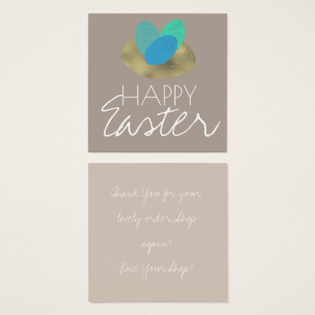 Happy Easter Speckled Egg Easter Nest Thank You (Front & Back)