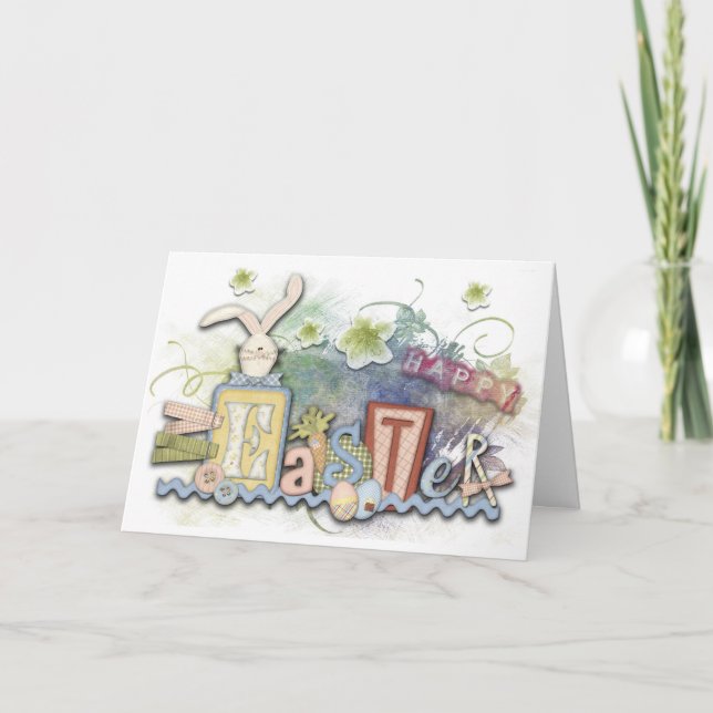 Happy Easter Spring Collage Holiday Card (Front)