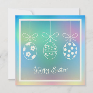 Happy Easter Spring Cute Bunny Easter Eggs Hunt Holiday Card