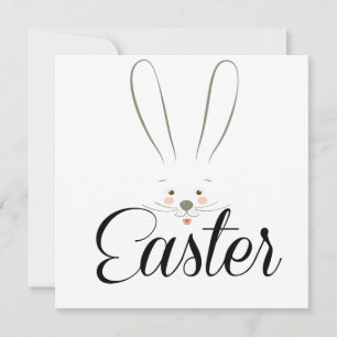 Happy Easter Spring Cute Bunny Easter Eggs Hunt Holiday Card