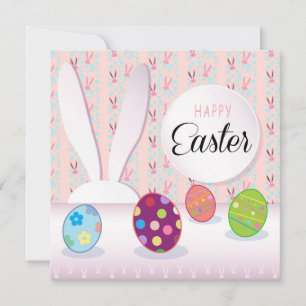 Happy Easter Spring Cute Bunny Easter Hunt Holiday Card
