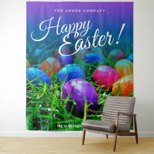 Happy Easter Spring Egg Hunt   Photo Backdrop Tapestry