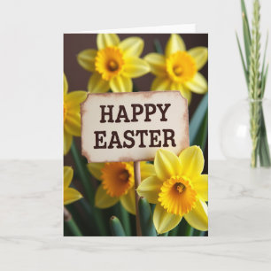 Happy Easter Spring Flowers Card