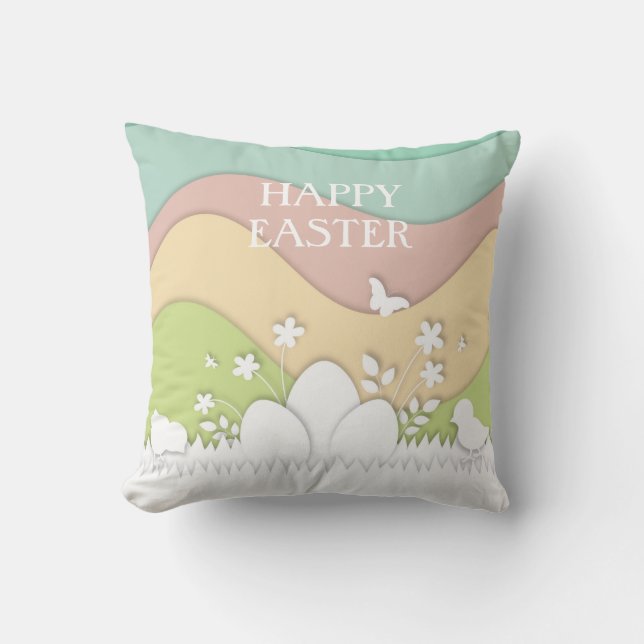 Happy Easter, spring nature easter holiday Cushion (Front)