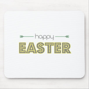 happy easter spring yellow mint green simple mouse mat
