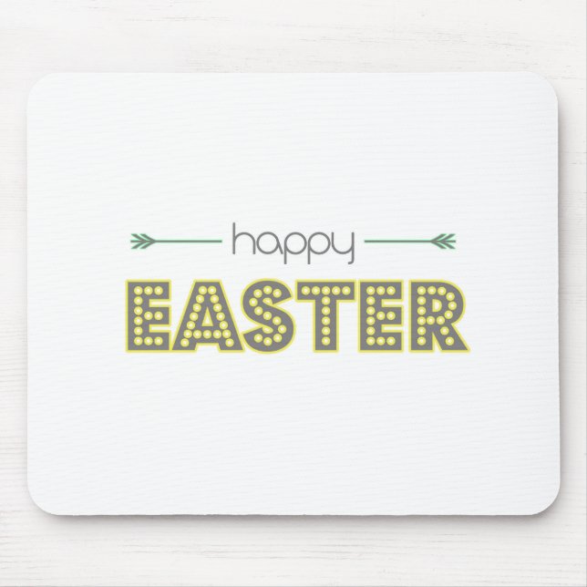 happy easter spring yellow mint green simple mouse mat (Front)
