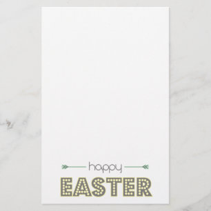 happy easter spring yellow mint green simple stationery