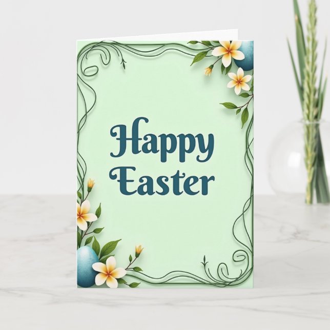 Happy Easter Springtime Scene Card (Front)
