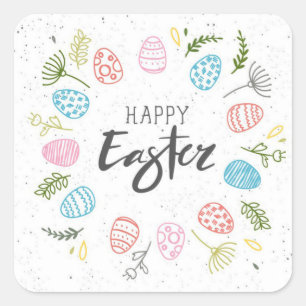 Happy Easter Square Sticker