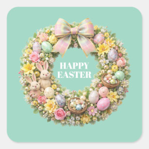 HAPPY EASTER SQUARE STICKER