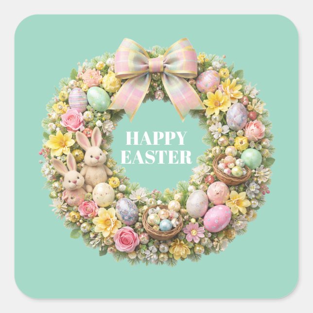 HAPPY EASTER SQUARE STICKER (Front)