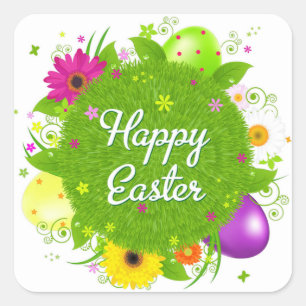 Happy Easter Square Sticker