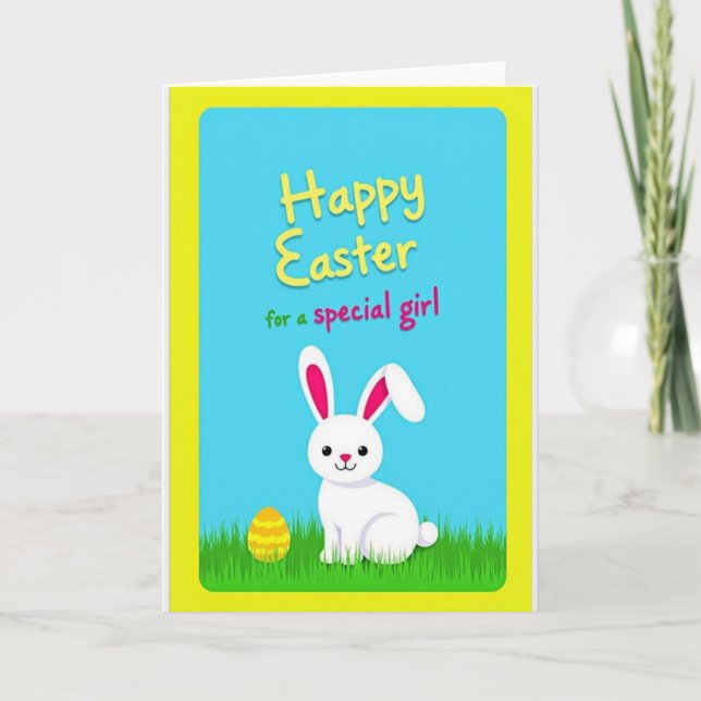 Happy Easter Striped Egg Card (Front)