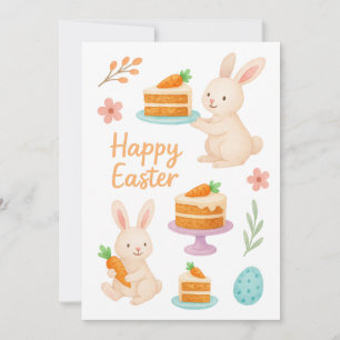 "happy easter"- süße Ostenhasen- Karottenkuchen Invitation