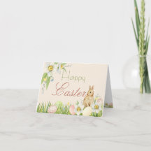 Happy Easter Sweet Bunny Personalised Floral