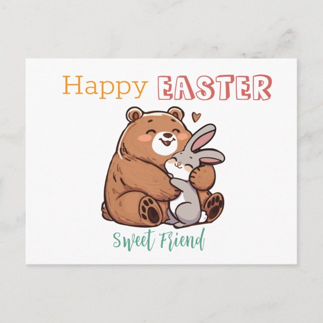 Happy Easter Sweet Friend Postcard (Front)