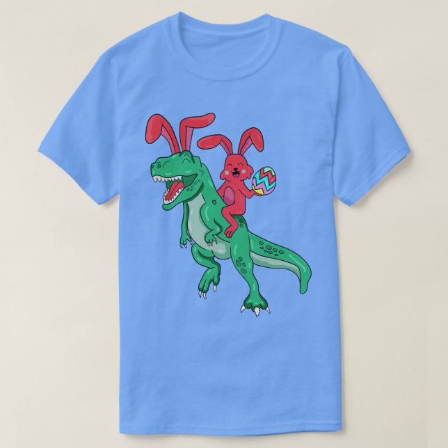 Happy Easter T Rex Bunny Dinosaur Eggs  T-Shirt (Design Front)