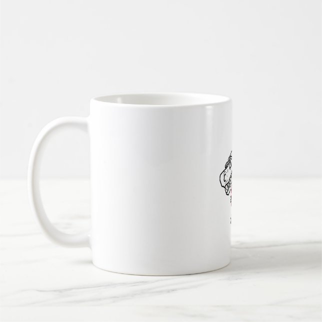 Happy Easter T Rex Dino Dabbing Rabbit Easter Day Coffee Mug (Left)