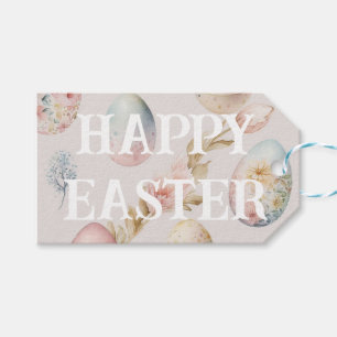 Happy Easter tag with greeting