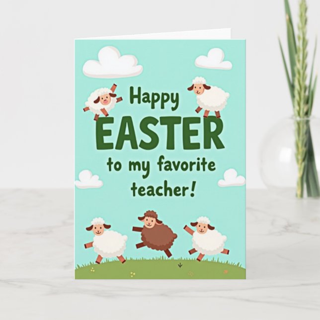 Happy Easter Teacher Spring Card (Front)