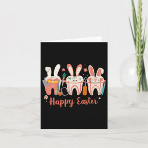 Happy Easter Teeth Tooth Rabbit Ears Dental Dentis Card
